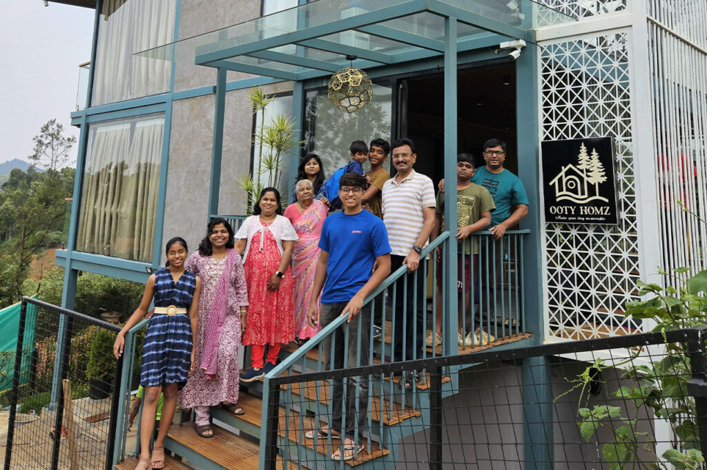 Spacious and luxurious family-friendly homestay with stunning tea estate views, offering comfort, privacy, and kid-safe surroundings at Ooty Homz.